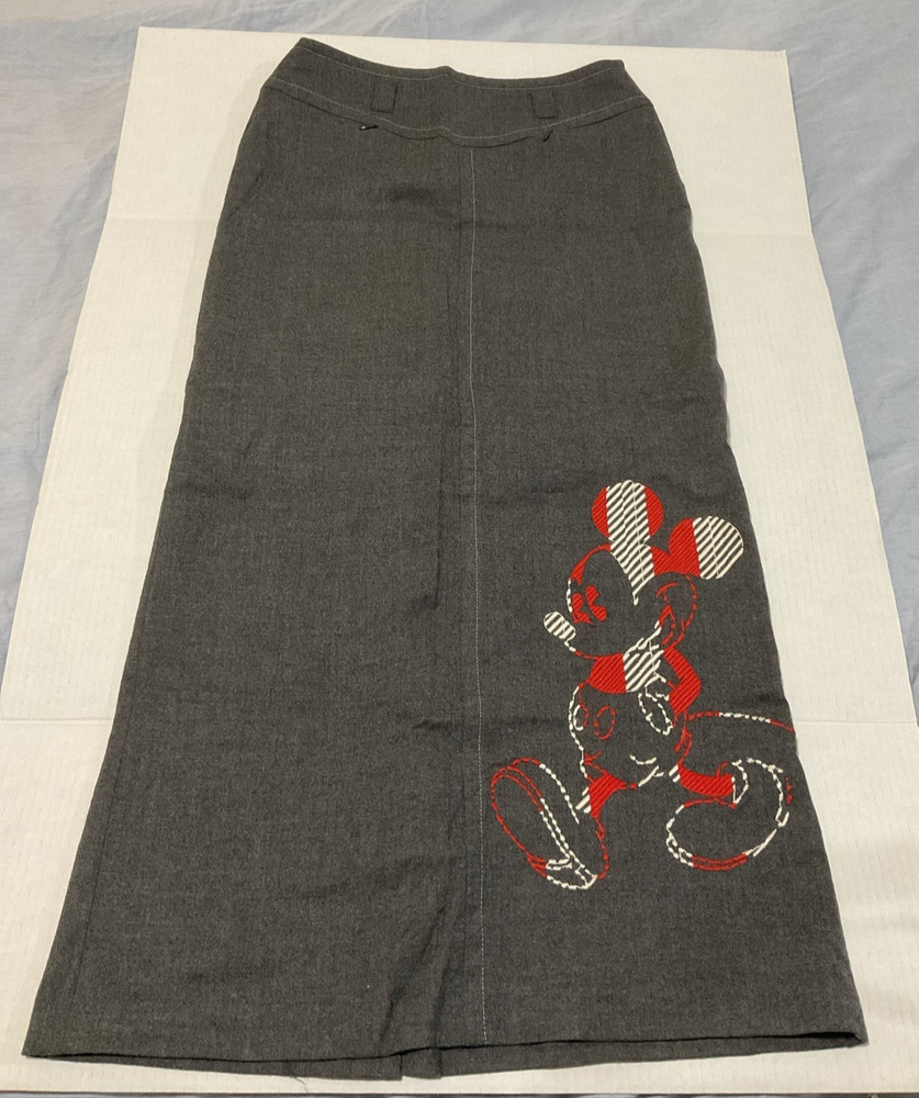Disney Mickey Mouse x Jean Charles De Castelbajac Embroidered Grey Skirt Vintage