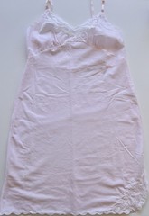 Sears Size 38 Bias Cut Cotton Blend Pink Slip Nightie Lingerie Delicate Lace