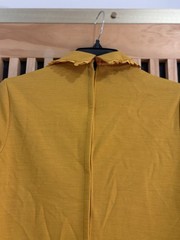 Vtg 1960’s s Toni Todd Mustard Yellow Mod Dress Keyhole Neckl Lace Trim Sz 8