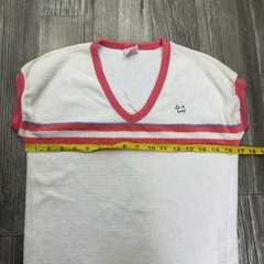 VTG 70s Doggonit’s Women’s M Terry Cloth V Neck Top Scotty Dog Flaw