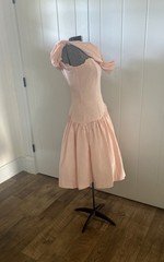Vintage 1980’s Gunne Sax Jessica McClintock Peach Dress Asymmetrical Waist 7/8