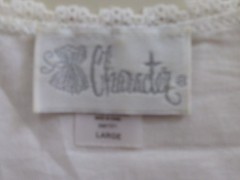 VINTAGE CHARACTER SHORTIE WHITE BABY DOLL NIGHTIE NIGHT GOWN 1 PIECE L