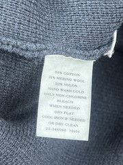 Ann Taylor Navy Military Style Zip Up Jacket Sweater Wool Cotton Blend Size S