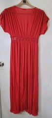 Miss Elaine Nylon Nightgown Red Lace Sz M Lingerie Chemise USA