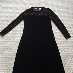 Vintage 90s Midi Dress Jacqueline Ferrar Sz 10 Black Velvet Burnout Fairy Grunge