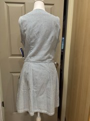 Z. CAVARICCI Vintage Checkered Denim Wrap Dress 100% Cotton Sz 12 NWT! Made USA