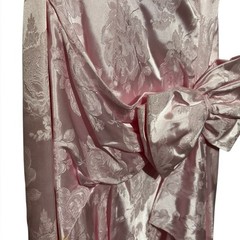 Vintage 1980s Pink Satin Floral Prom Formal Dress Size 8 Princess Diana Wedding
