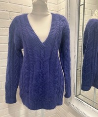 Vintage 80s Northern Isles Cable Knit Sweater Size 8 Mohair Blend Preppy Classic