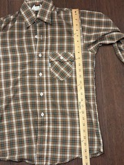 Vintage 70s Levi’s Plaid Button Up Shirt USA Youth 18 Fits Women’s XS S Brown