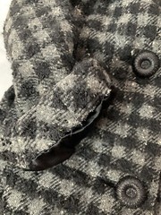 vintage 50s/60s long heavy coat, faux fur collar, no size tag see measurements