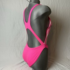 Vtg 1980s Sun Kiss Gitano Pink Striped Swimuit Size 7/8 Lifeguard Baywatch