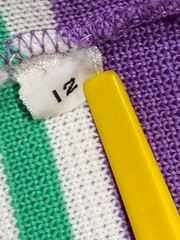 DALTON VINTAGE 60s Lilac Green White PolyKnit Fringes Wrap Skirt-Waist 32″ Sz12