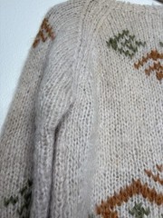 Vintage Made In Italy Fuzzy Mohair Wool Blend Sweater Hand Knit Pullover Size S