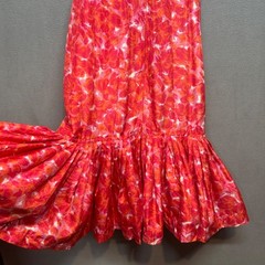 Vtg Handmade Suzy Perette Advance 7942 Floral Ruffle Hem Party Dress Pink