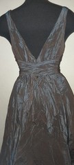 Vtg 90s Y2K Nicole Miller Irridescent Crushed Silk Taffeta Wrap Party Tie Dress