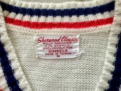 Vtg Gimbels Sherwood Classics Sweater Vest Size M/Striped/Acrylic/Taiwan**READ**