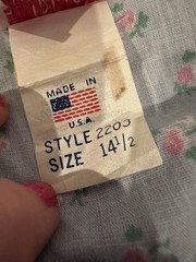 Vintage Carolina Maid 1960’s Ombré Denim Floral Print Belted Dress Sz 14 1/2