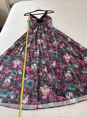 Vintage Vandemere Floral Silky Full Sweep Maxi Nightgown Negligee Gown Sz XSP
