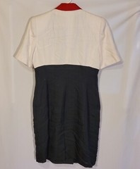 Vintage 90s Dress, White Black Red, Kasper ASL brand, Size 10