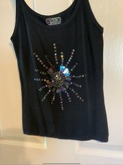 NWT Y2k Vintage Womens Eye Candy Embellished Dressy Cocktail Knit Top Med