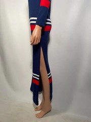 1960s/70s Mod Color Block Dress With O Ring Zipper And Hood Size XS/S