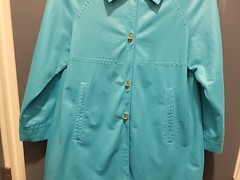 VINTAGE TEAL AQUA SERBIN SPORT Jacket Car COAT Women’s SIZE 10 Mod Made IN USA