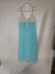 Vintage 50/60’s Gotham Sheer Overlay Nylon Chiffon Babydoll Nightgown S