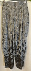 VTG 90s Harem Pants Paisley Genie MC Hammer Silver Satin Womens Sz 3/4 Hip Hop