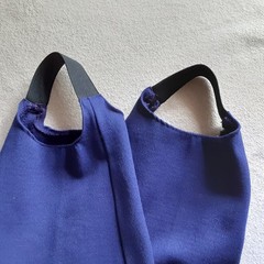Vintage Stirrup Pants Chaus 10 – Blue High Waist Front Zip Poly Rayon Blend 80’s