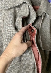 Beekman Place Trench Coat VTG Double Breasted Tweed Lined Plaid Gingham Beige