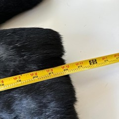 Vintage Black Genuine Rabbit Fur Grunge Goth Zipper Jacket