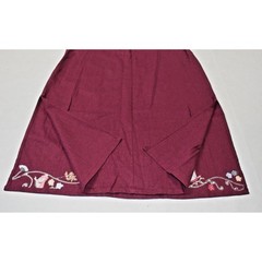 Vintage Dress Shirt Set Studio Ease Size 8 90s Wine Red Butterflies Linen Rayon