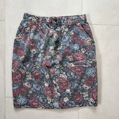 VTG 90’s Vivaldi Floral Denim Knee Length Pencil Skirt Sz 12