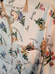 Vintage Women’s 80’s Venezia Floral Botanical Long Sleeve Shirt Size 14/16