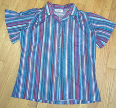 Teddi Of California Polyester 1970’s Striped Blouse Large