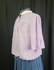 Vtg Miss Fashionality Purple/Orange/Green Striped Top w White Collar Size 17/18