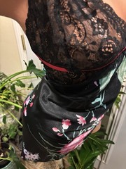 Satin Soft Black Chantilly Lace Bodice Nightie Gown Babydoll Nightgown XL