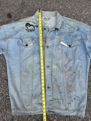 Senior Cords Style Denim Jacket Handwritten High School Varsity Chore Coat VTG