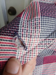 1940s Cotton Red, White And Blue Plaid Dress
