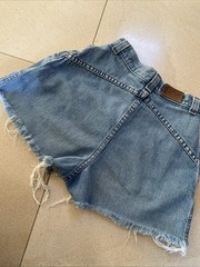 Vtg 80s Lee high waisted denim shorts womens size 7 pleated retro 25 waist SMALL