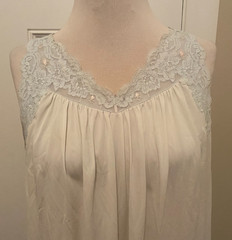 Vintage Shadowline Light Blue Lace Nightgown Gown Size M