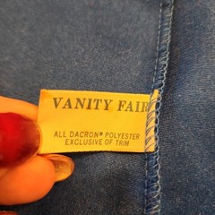 Vintage Vanity Fair Velour Blue Robe Size Small Ties Closed Pocket USA 52″L