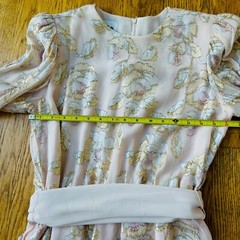 Patra Pink Gold Blush Metallic Floral Dress Womens Size 7/8