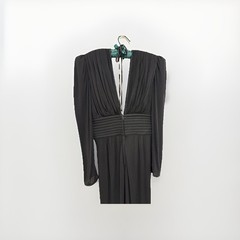 Wayne Clark Aline Marelle Vintage Black Evening Gown Dress Size 6 US 8 CDN