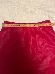 Vintage 90s Jonathan Paris Red Genuine Leather Pencil Skirt Womens 5/6 Argentina