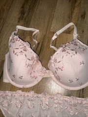 Marks & Spencer Per Una NWOT Panty (Sz 16) Pink Embroidered Net Bra*** (Sz 34DD)