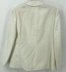 Vintage Joyce Sportswear Blazer Size 9-10 White Linen Button Faux Pockets