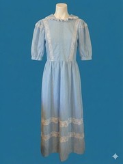 VTG 70’s 80’s Blue Prairie Dress Doni Girl Of California Cottagecore Maxi Small