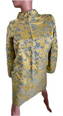 VINTAGE 1960s Deco Inspired Brocade Metallic TAILORED SHORT DRESS Medium