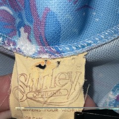 Floral Blue Smock Blouse Top Shirley Of Atlanta Vintage 70s Waitress Uniform